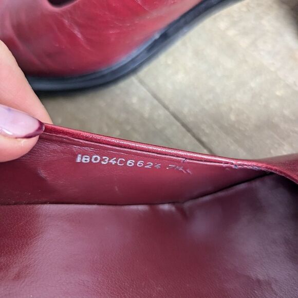 Red leather Chucky loafers, vintage 90s leather shoes transit size 7 - Picture 8 of 10